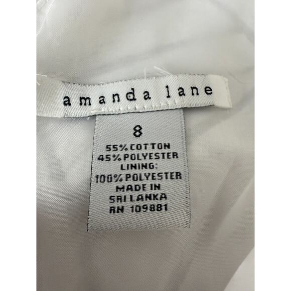 Amanda Lane Size 8 Abstract Sleeveless Knee Length A Line Dress White Lined Zip - Picture 7 of 10